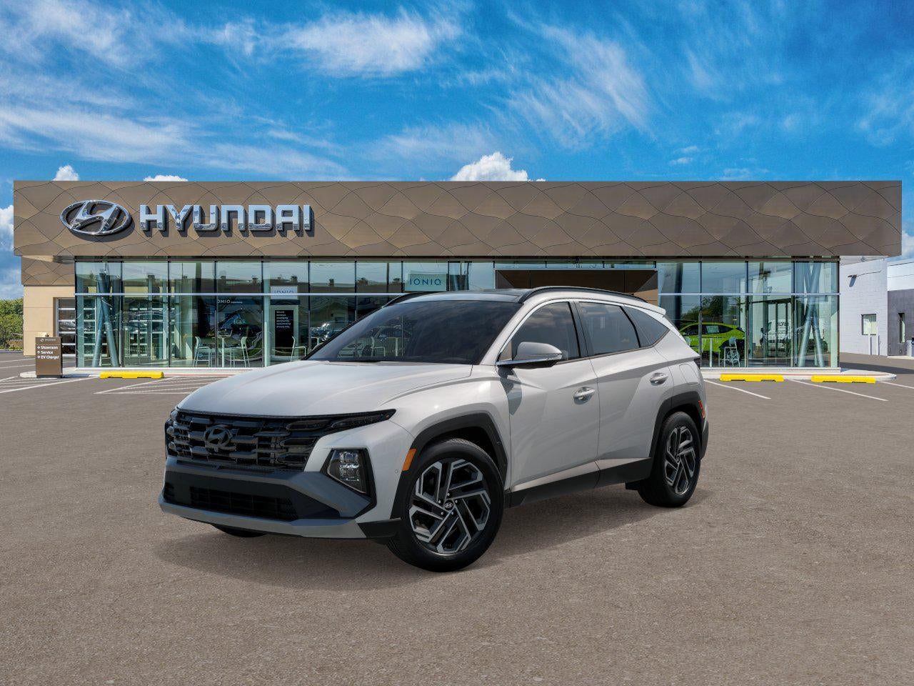 2026 Hyundai TUCSON Limited AWD in Serenity White Pearl — front three-quarter view