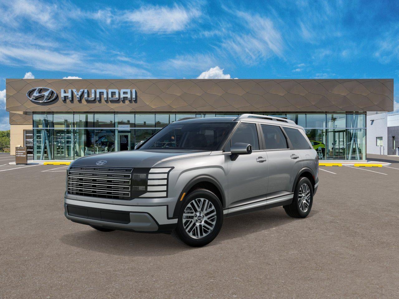 2026 Hyundai PALISADE SEL FWD in Typhoon Silver Metallic — front three-quarter view