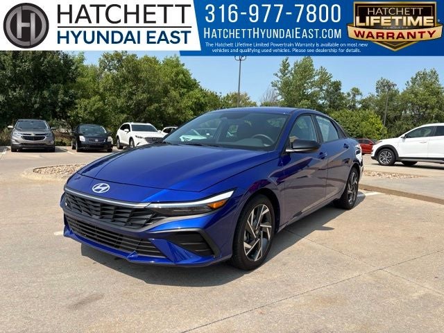 2025 Hyundai ELANTRA SEL Sport in Intense Blue — front three-quarter view