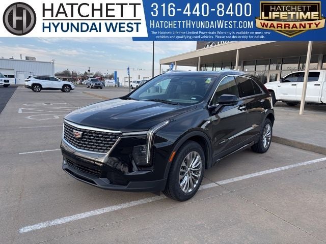 2025 Cadillac XT4 Premium Luxury in Stellar Black Metallic — front three-quarter view