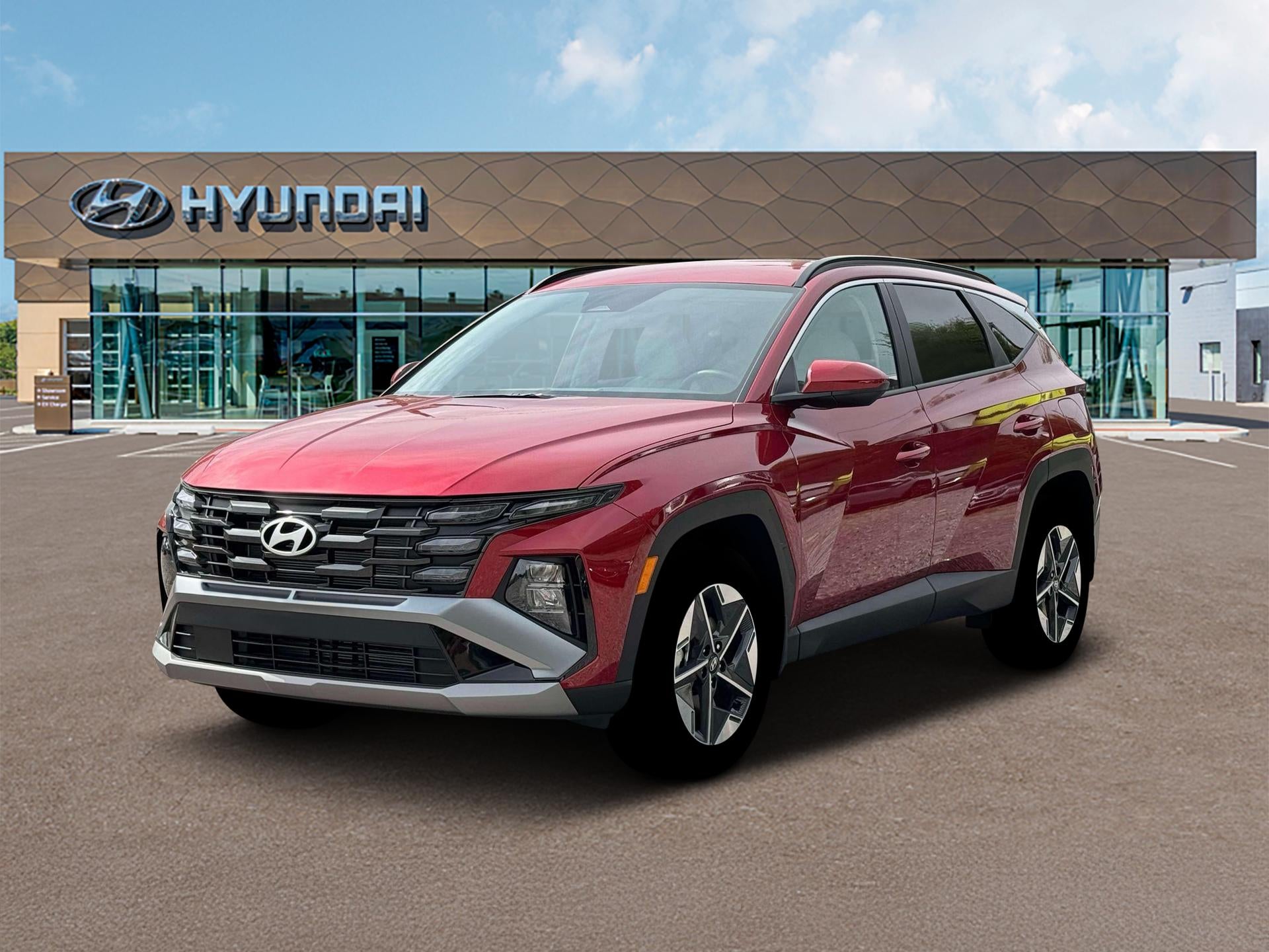 2026 Hyundai TUCSON SEL AWD in Ultimate Red — front three-quarter view