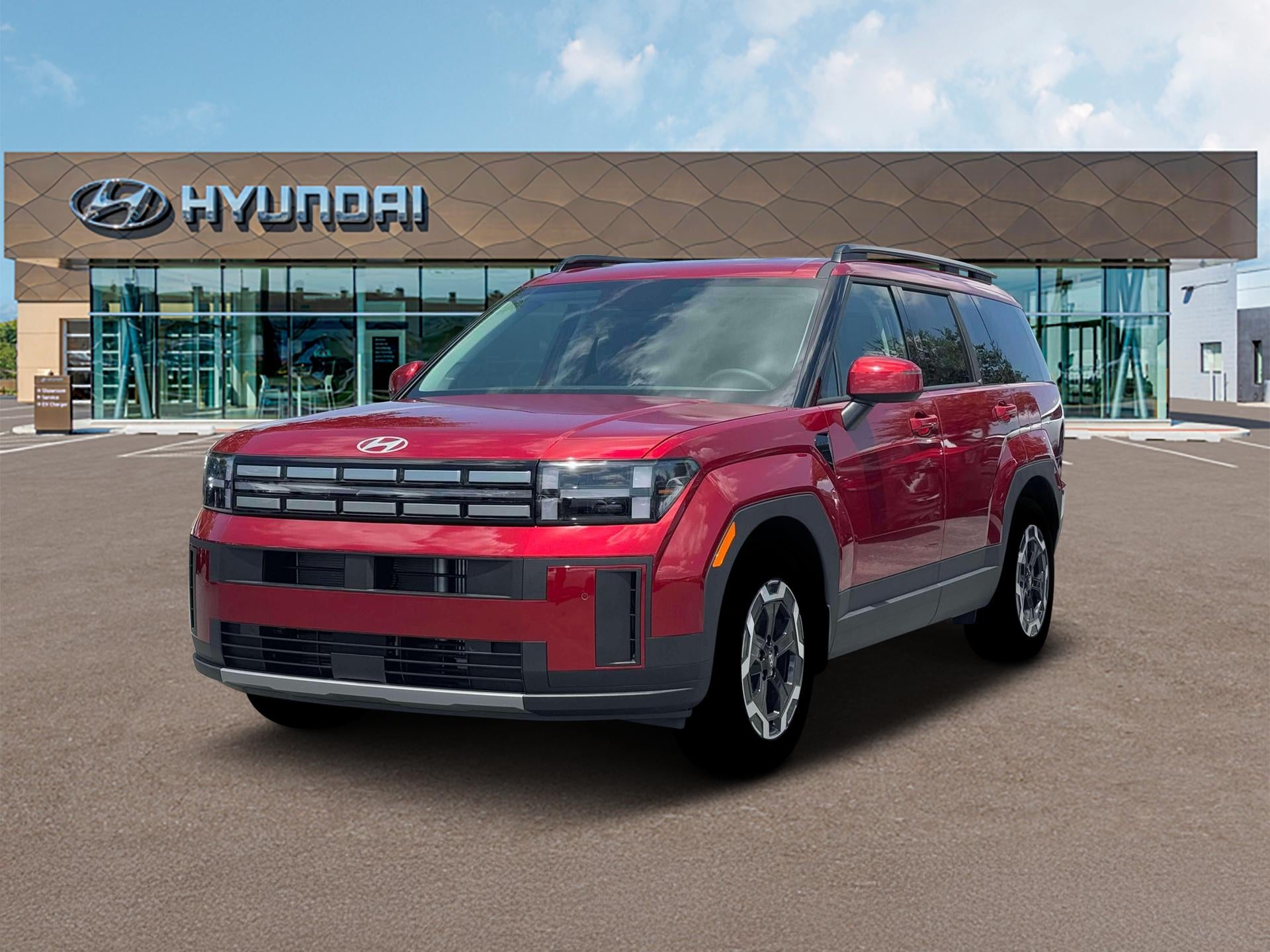 2026 Hyundai SANTA FE SEL AWD in Ultimate Red — front three-quarter view