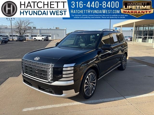 2026 Hyundai PALISADE Calligraphy AWD in Abyss Black Pearl — front three-quarter view