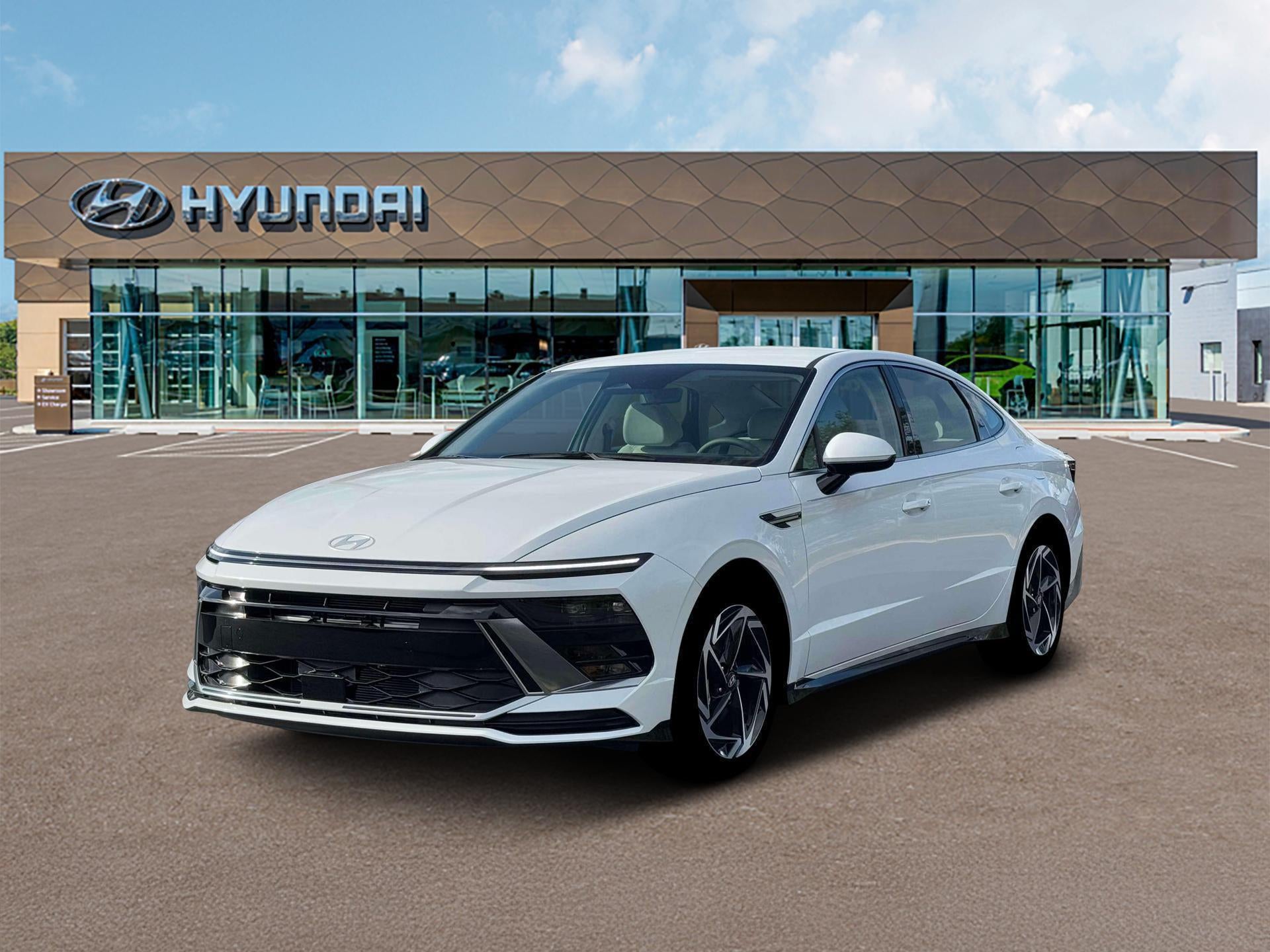 2026 Hyundai SONATA SEL Sport in Serenity White — front three-quarter view